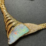 K18 ブラックオパール ダイヤ ネックレス